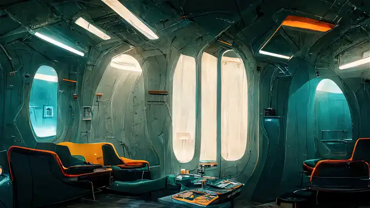 Sample: Retro Interior of a Spaceship