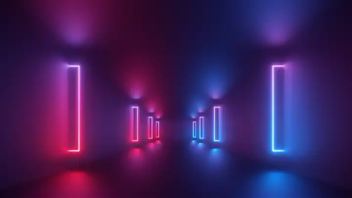Sample: Red and Blue Neon Corridor