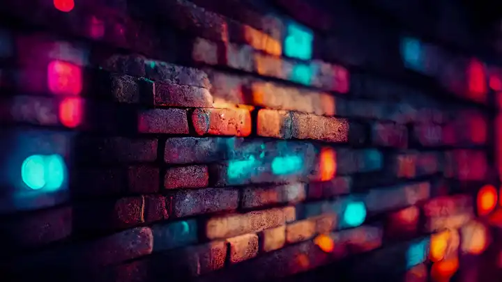 Sample: Brick Wall With Neon Lights