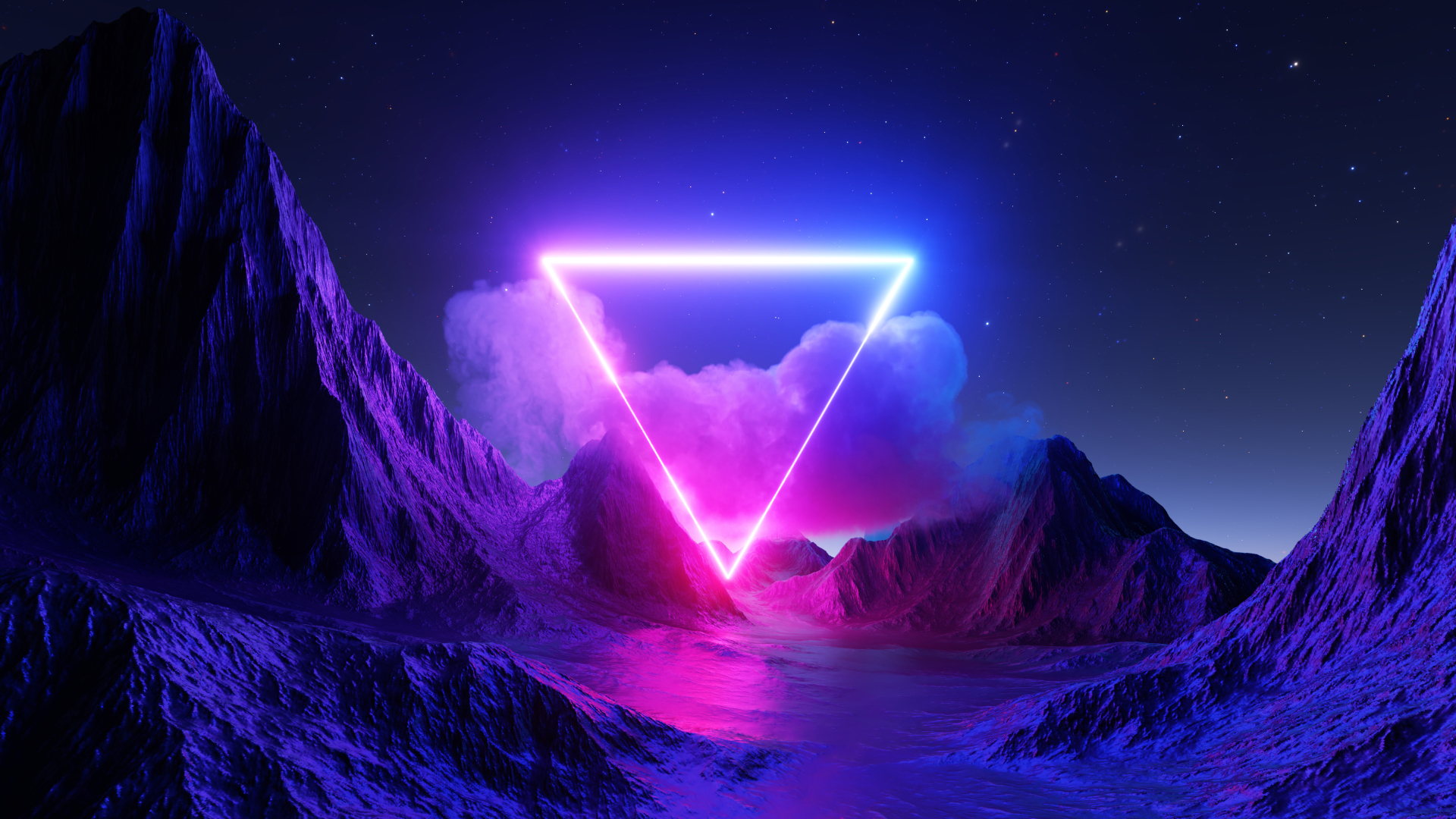 Sample: Glowing Geometric Triangle